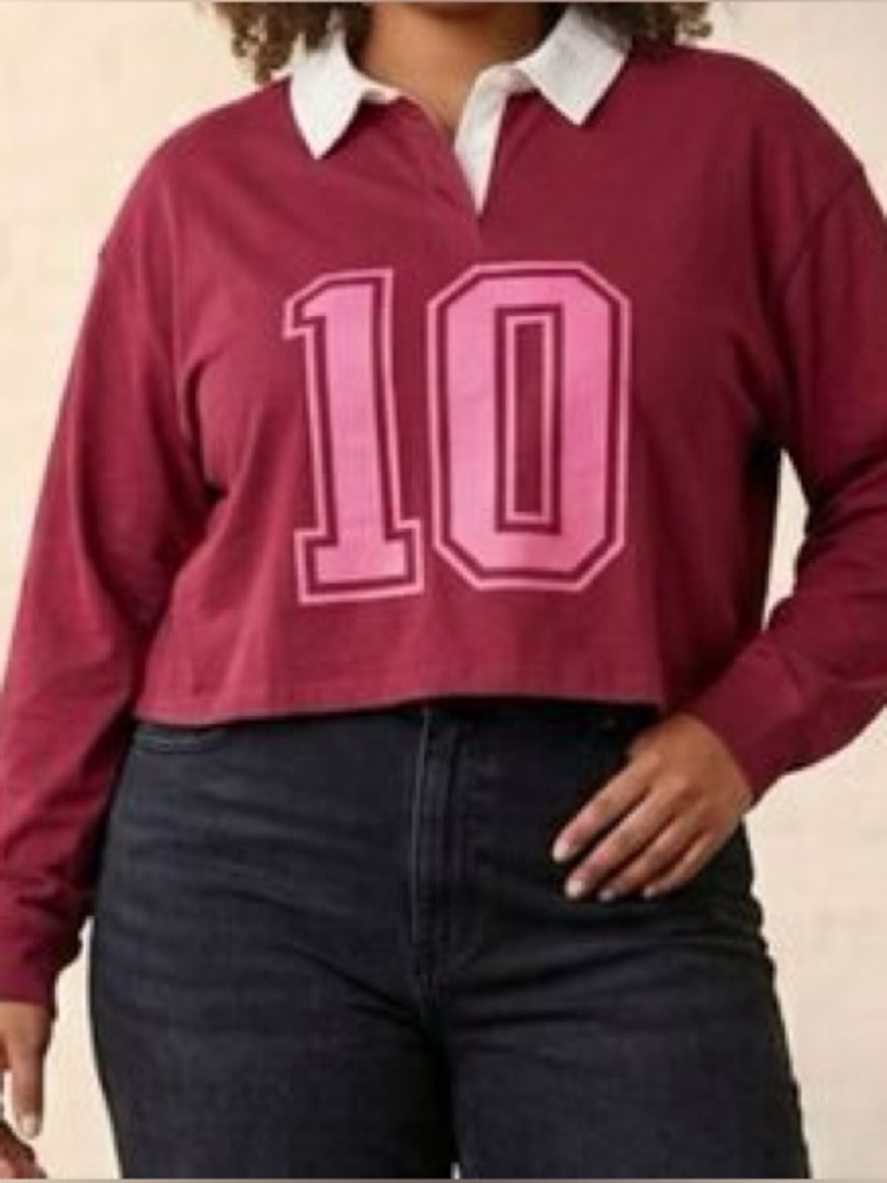 366P NWT Mighty Fine “10” Long Sleeve Rugby Polo - Size: 3X